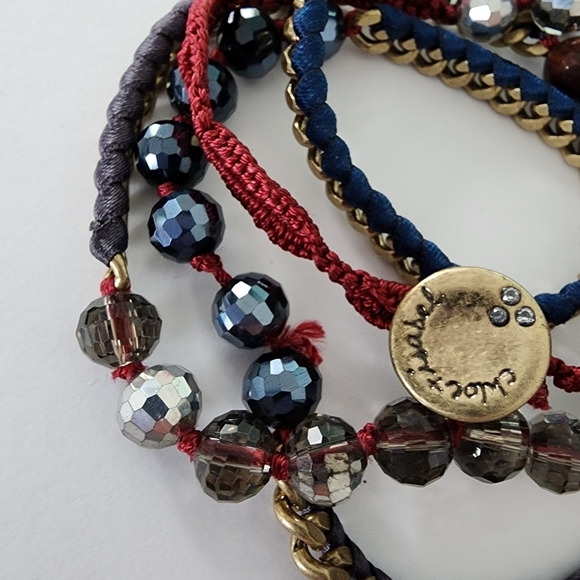 Chloe + Isabel wrap bracelet red gold festival gemstones brass stacking bracelet - Picture 8 of 10